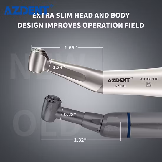 Azdent Dental Low Speed 1: 1 Handpiece Kit Contra Angle Straight Handpiece with 4 Holes Air Motor