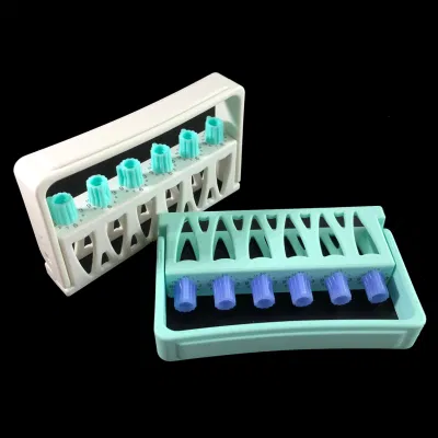 Suporte para arquivos de terapia de canal radicular endodôntico dental caixa de rack de desinfecção 6 furos suporte de brocas para arquivos endo