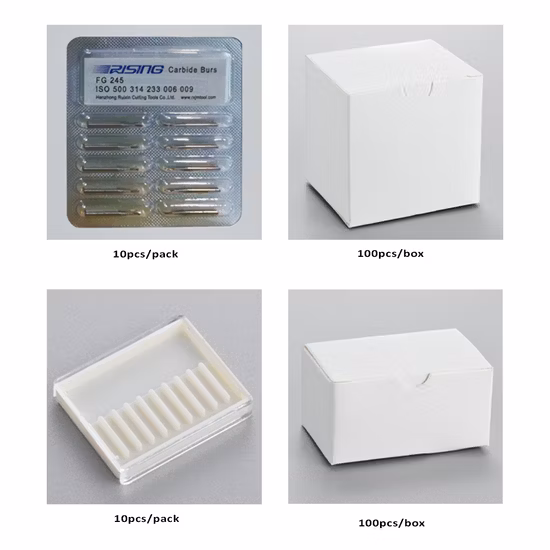 Produtos de perfuração dentária por atacado Broca de carboneto sólido ortodôntico de alta velocidade com extremidade redonda e fissura reta FG
