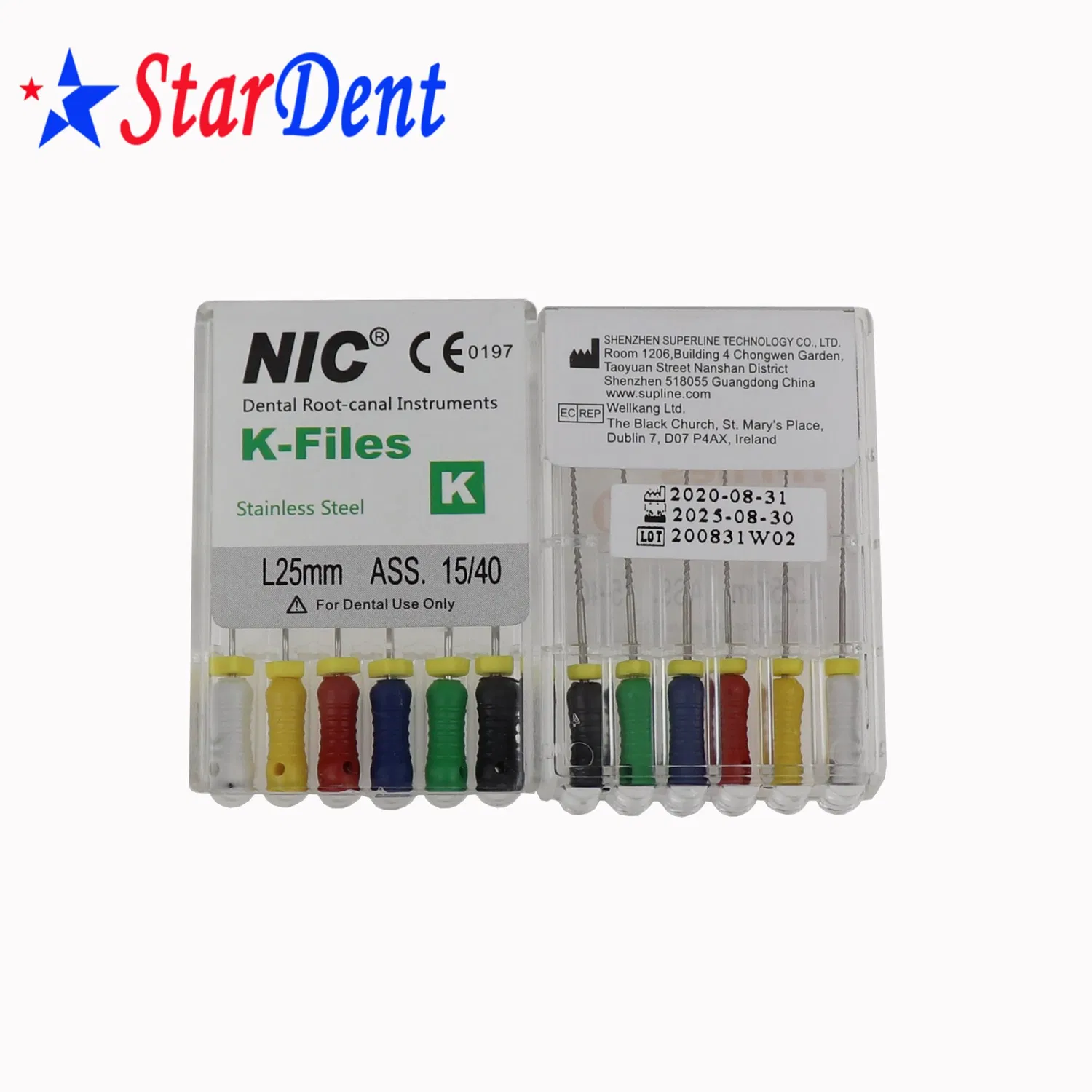 Instrumentos dentais de canal radicular da melhor qualidade Nic de aço inoxidável H/K/S